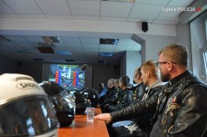 konferencja prasowa z udziałem Policji i motocyklistów