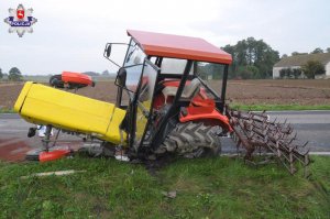 wypadek z udziałem ciągnika rolniczego