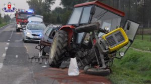 wypadek z udziałem ciągnika rolniczego