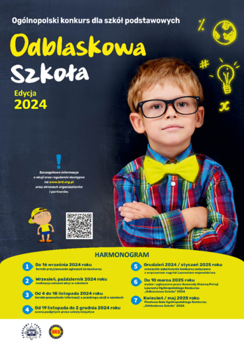 Plakat konkursu - Odblaskowa szkoła 2024.