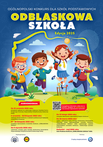 Plakat konkursu - Odblaskowa szkoła 2025.